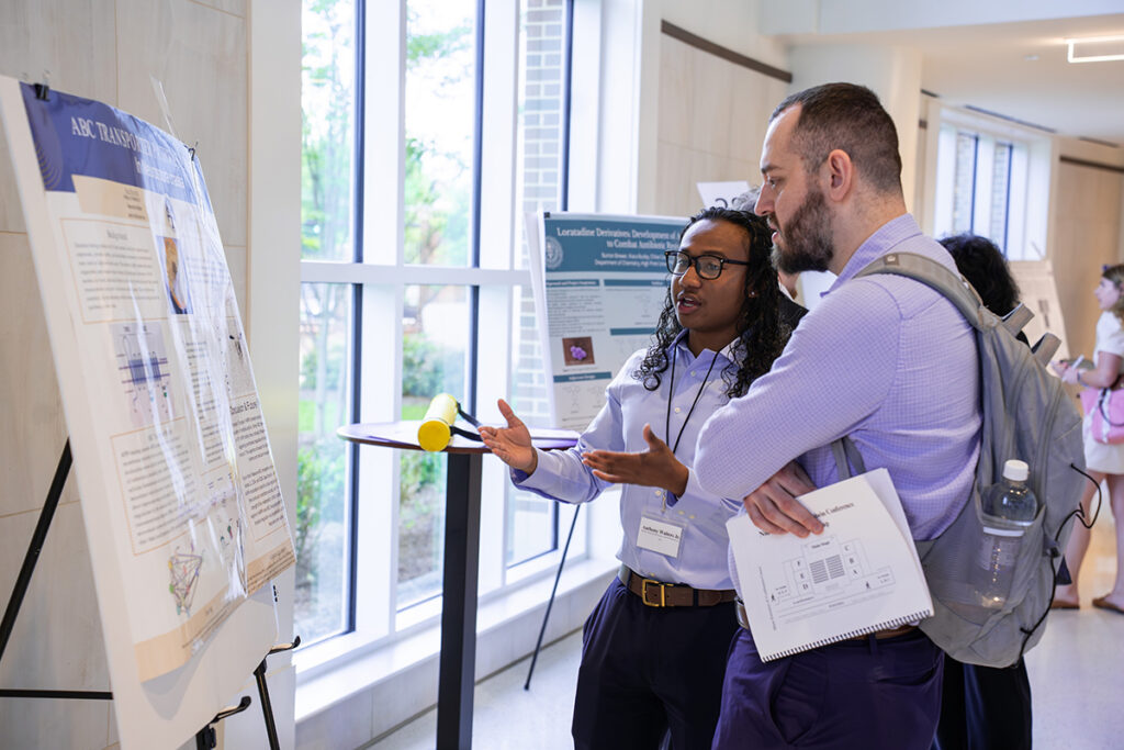 Student Anthony Walters Jr. presented his research investigating how the circadian clock regulates daily gene expression and protein levels.