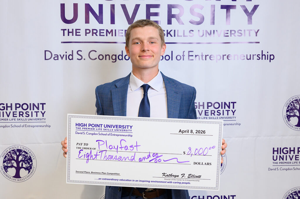 Wolford smiled after being awarded second place for his business plan.