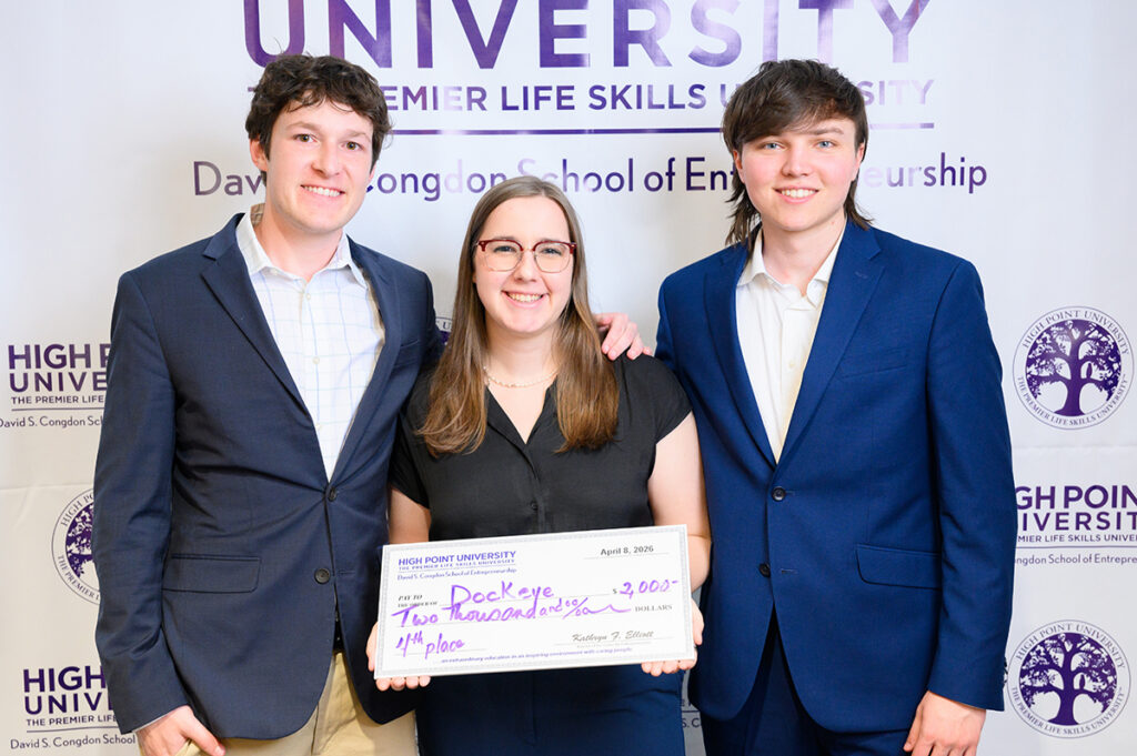 Dearman, Phelps and Sykes were awarded fourth place for their Dock Eye business plan. 