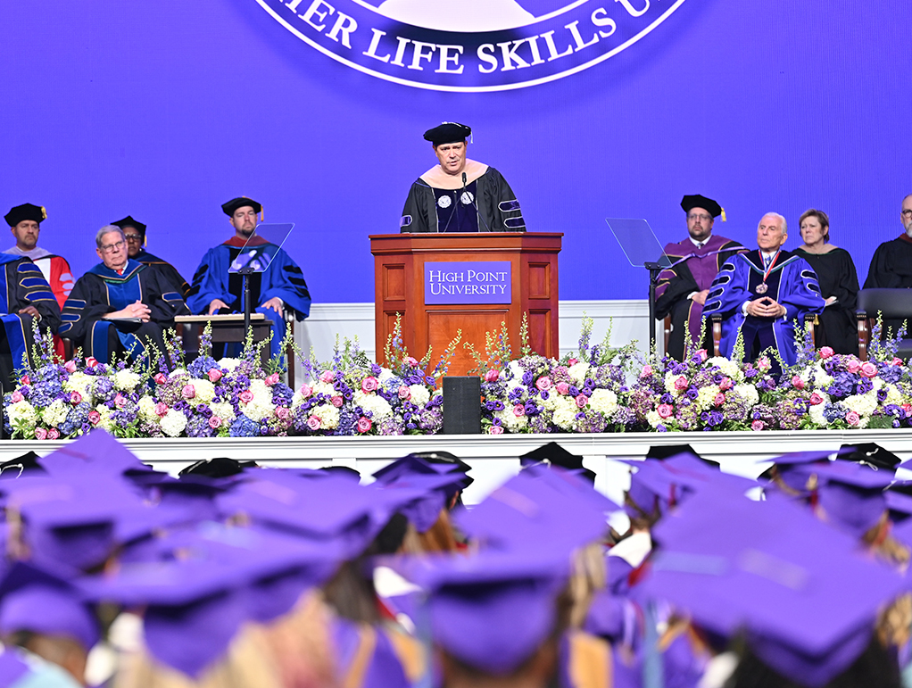 Chuck Robbins, chair and CEO of Cisco Systems, addressed the graduates as the Commencement speaker. He encouraged them to be their authentic selves at time when artificial intelligence is changing everything.
