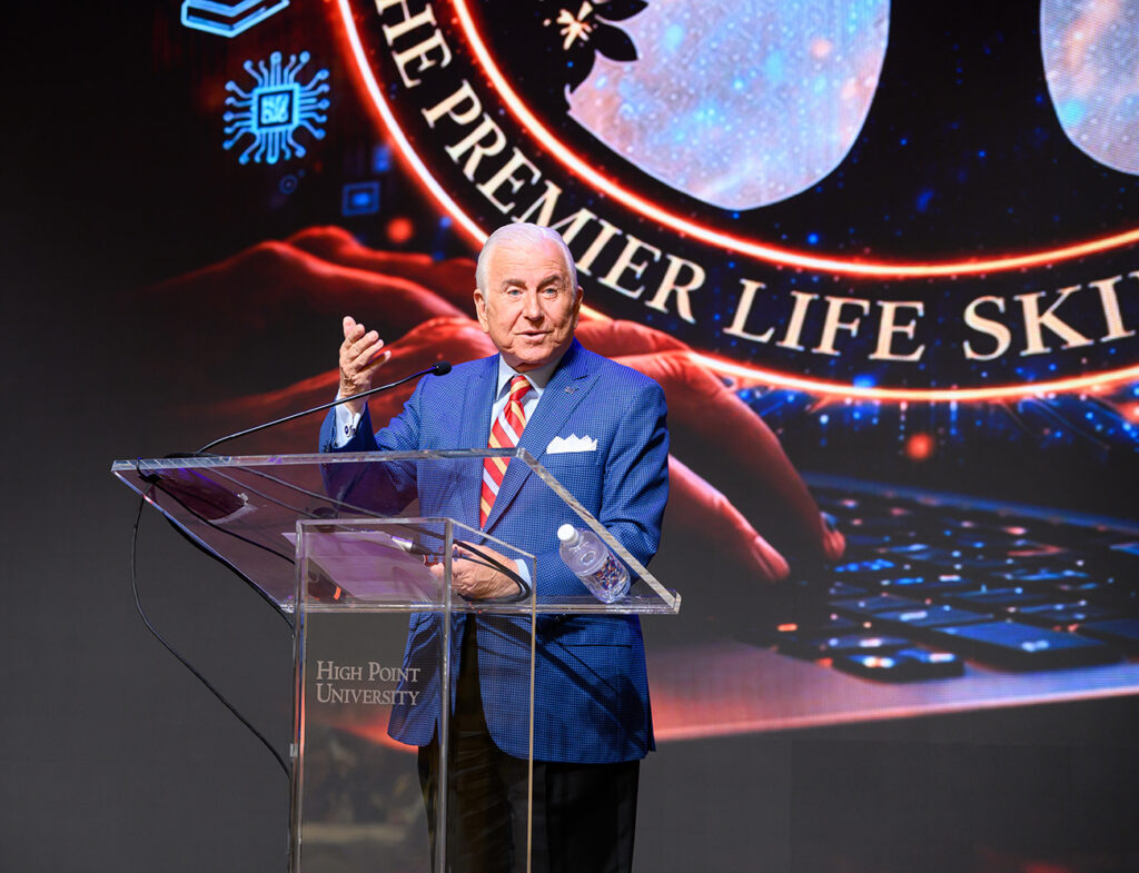 The summit began with opening remarks from HPU President Nido Qubein, who said the university recognizes that AI represents a transformative shift in how students learn and how industries operate.