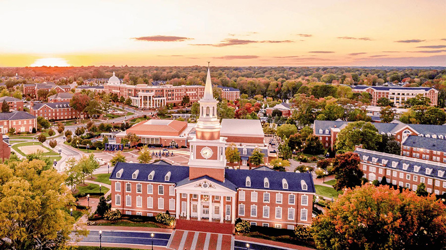 high point university campus sunset