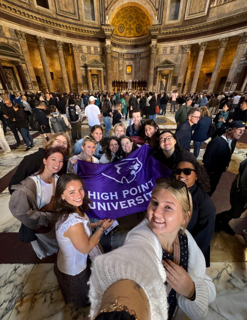 Students visited the Pantheon in Rome.