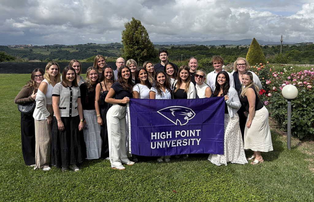 Global hospitality students toured Certosa di Pontignano, a 14th-century monastery that has been turned into a hotel and event center just outside of Siena in the Tuscan countryside.