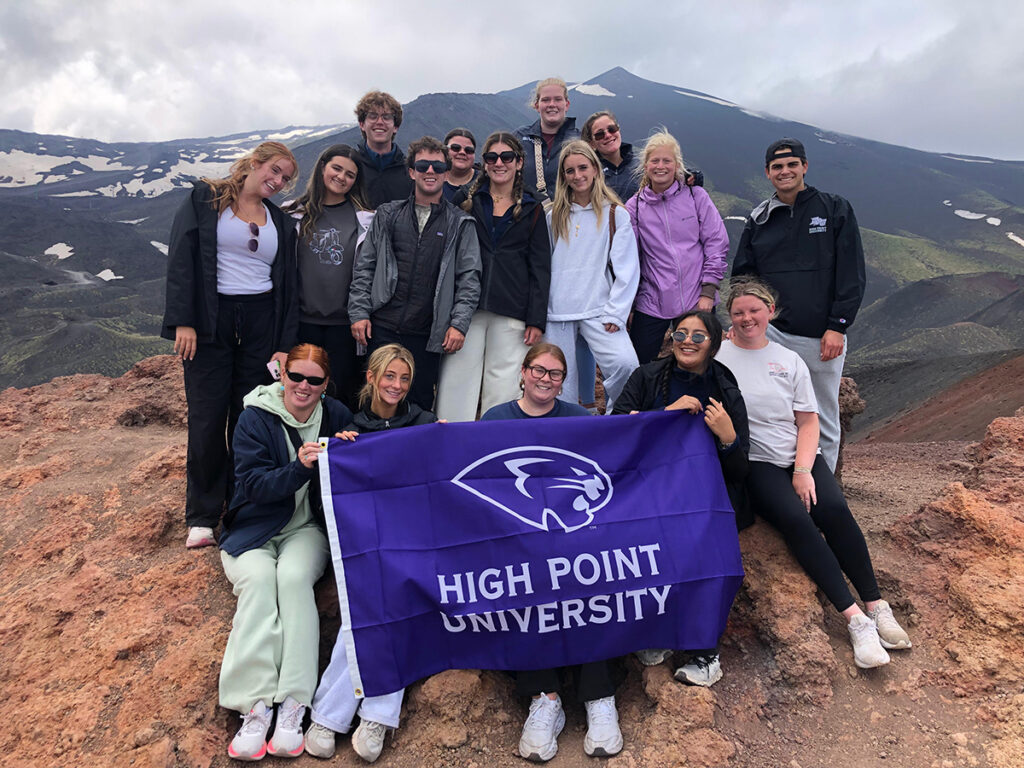 HPU students visited Mount Etna in Sicily.