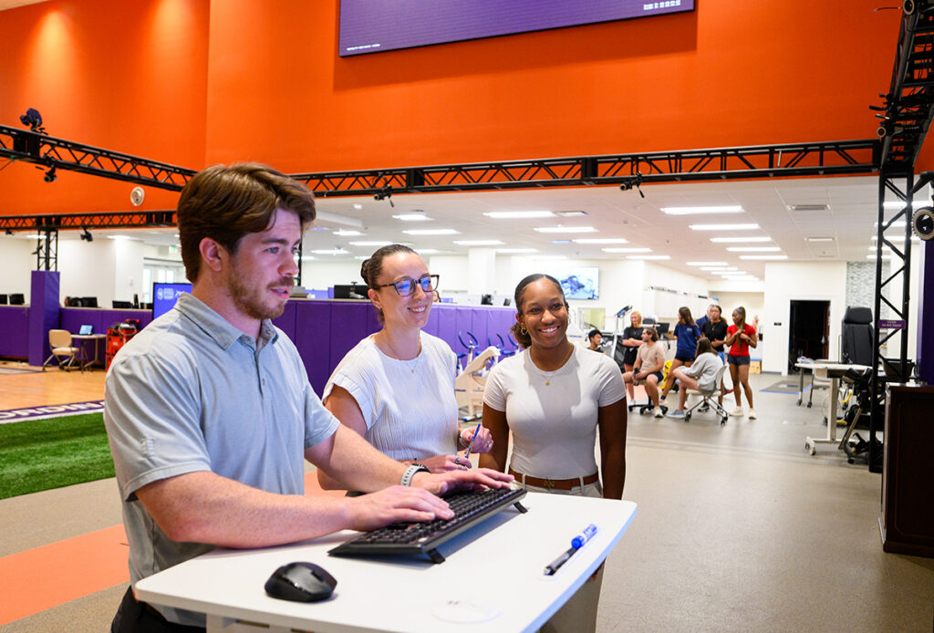 Garrett Hess, an HBAP lab engineer, worked alongside Kronenberg and Alyssa Joshua, a senior biology and exercise science major, to identify different phases of the running gait cycle.