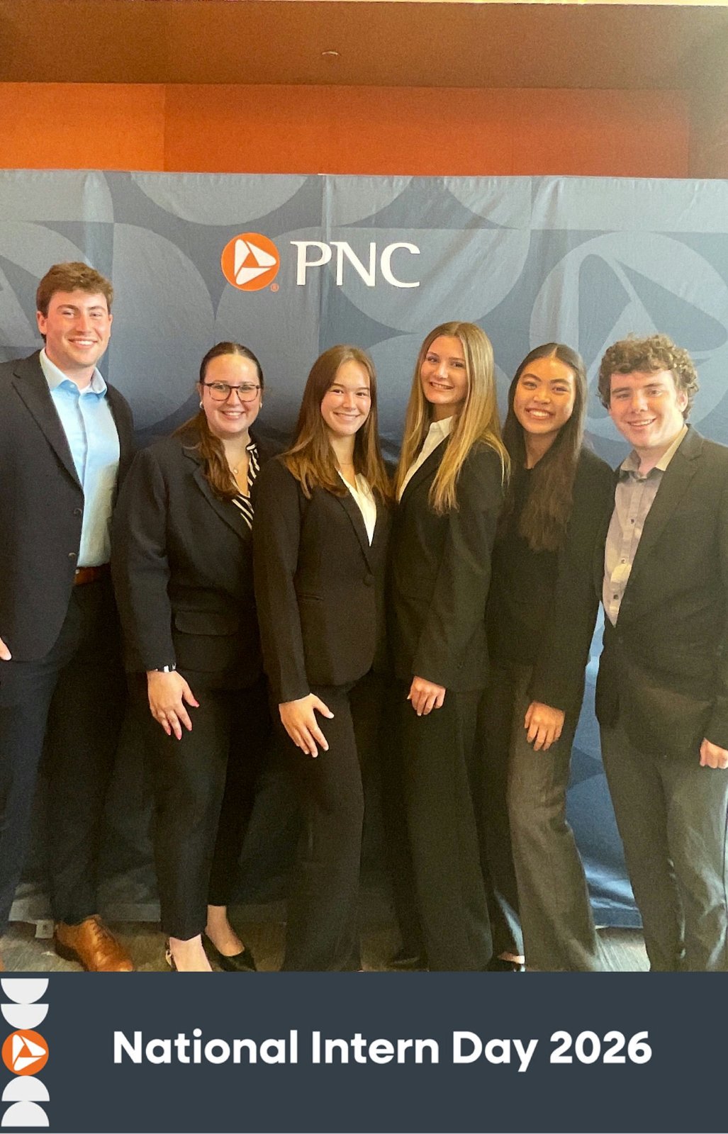 Haley Gill with fellow PNC Bank interns on National Intern Day 2026