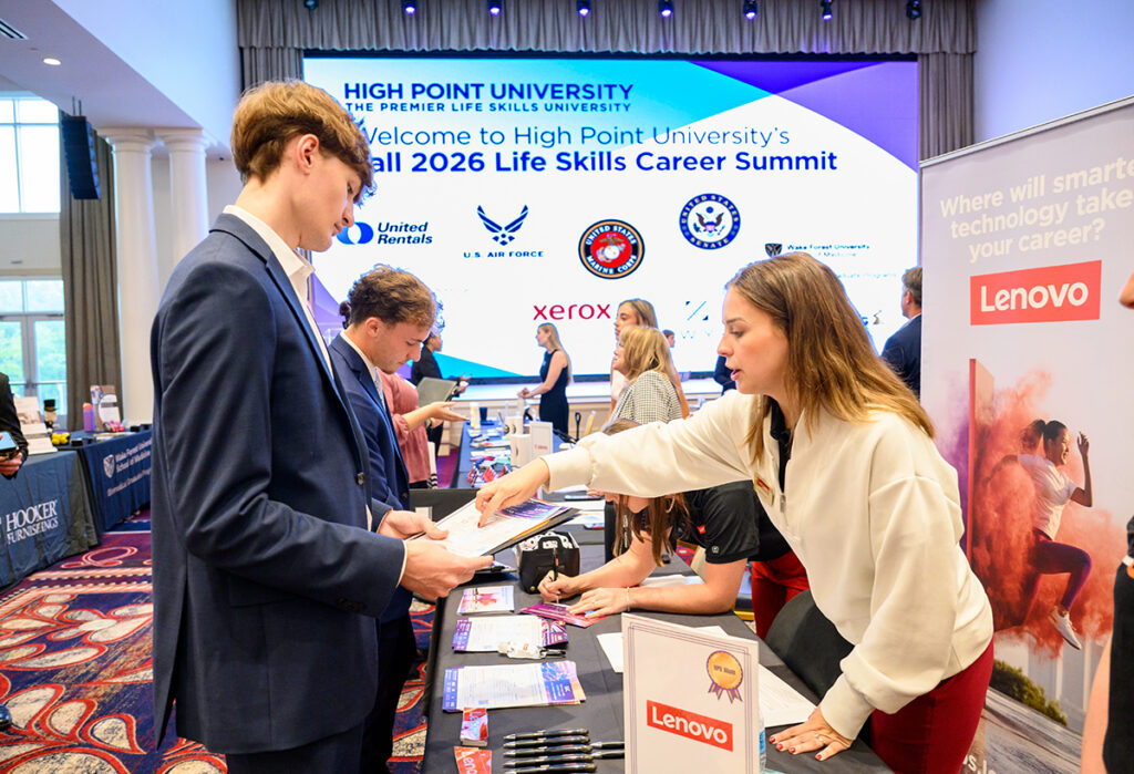 Students met with Lenovo representatives at the Career Summit.