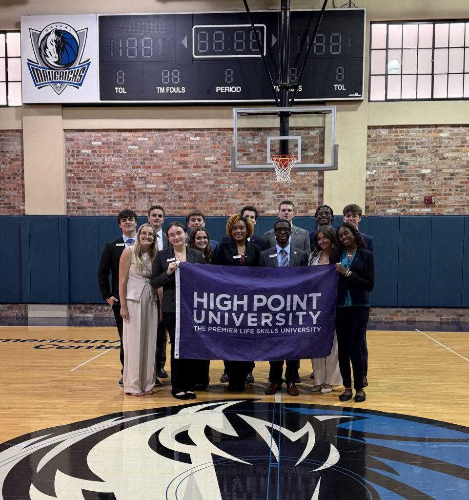 Students visited with executives of the NBA’s Dallas Mavericks. 