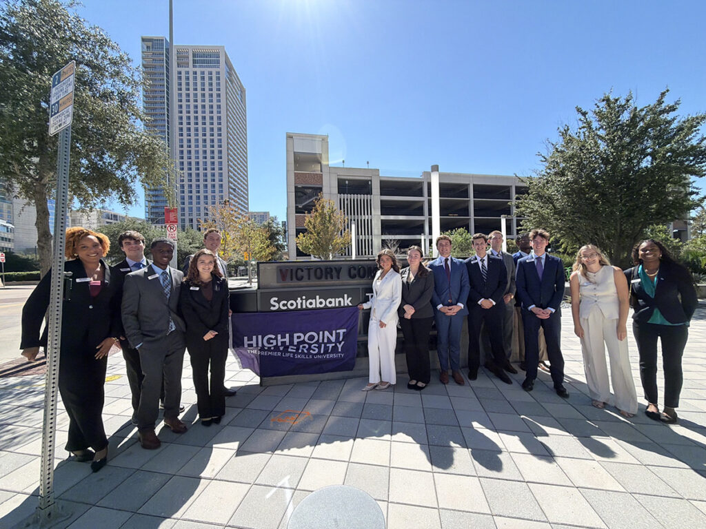 Students visited the regional headquarters of Scotiabank in Dallas.
