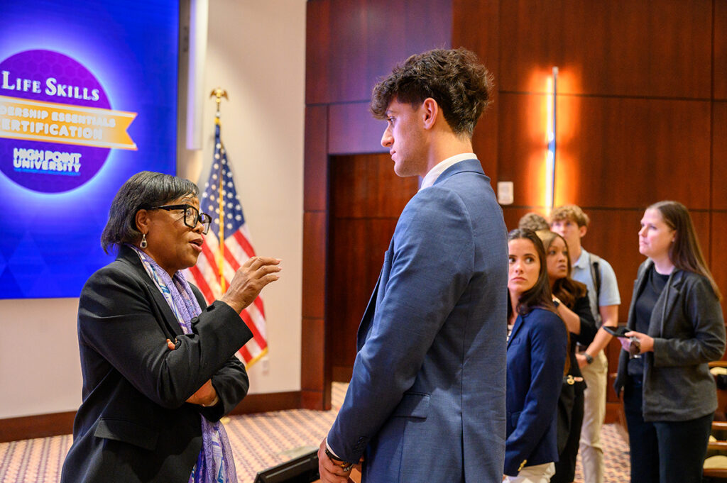 Marshall spoke with several students and faculty who stayed to ask her more questions after the Life Skills session.