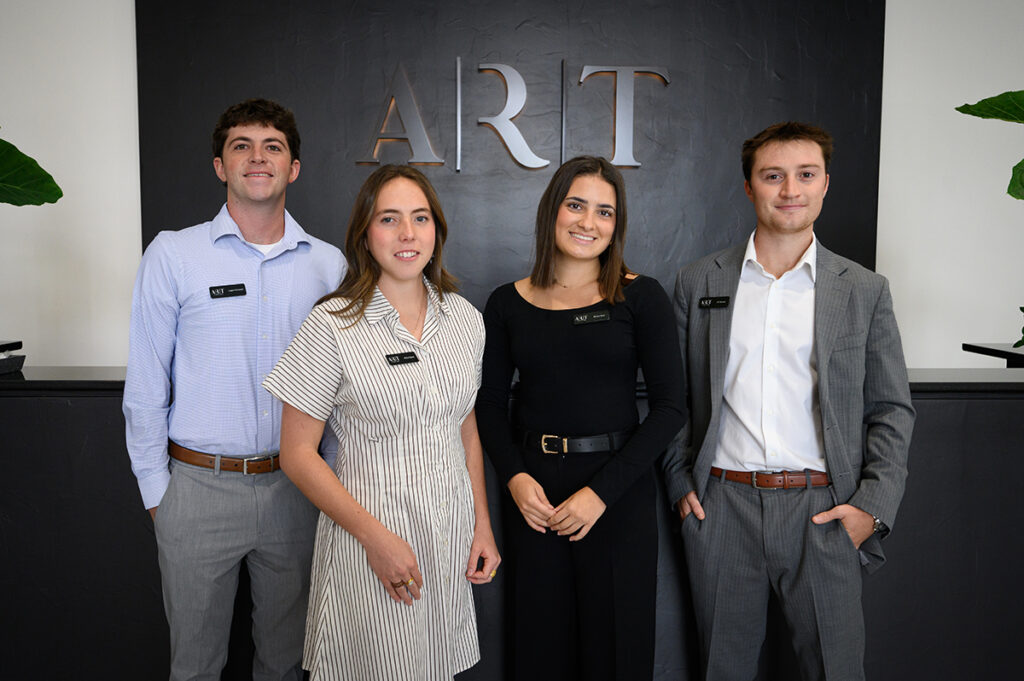 Pictured from left in the A|R|T showroom were students Logan Ginnavan, Bella Kappel, Ellison Sota and JD Damian.