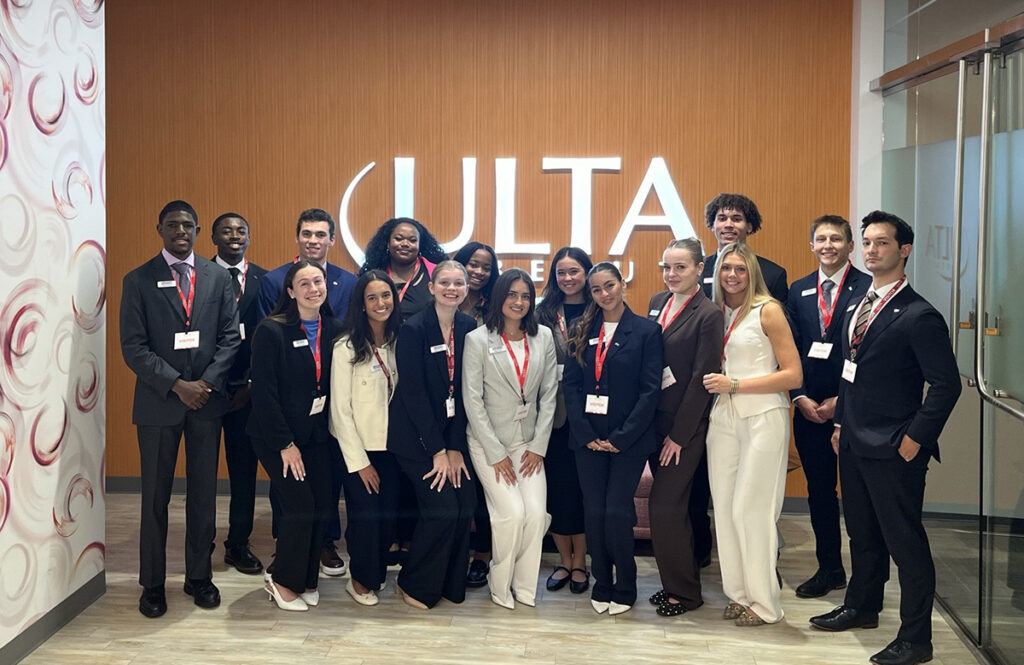 Students met with Ulta Beauty executives in Chicago. 