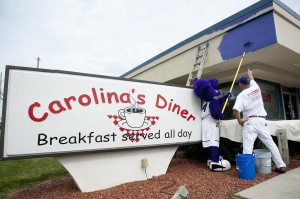 Prowler helps paint Carolina’s Diner. 