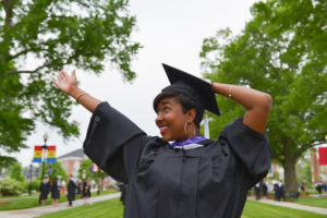 Dominique Higdon at High Point University’s 2015 Commencement ceremony