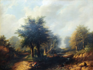 “Girl Pausing by Shady Brook,” by Edward Charles Williams, one of the paintings included in the exhibition.