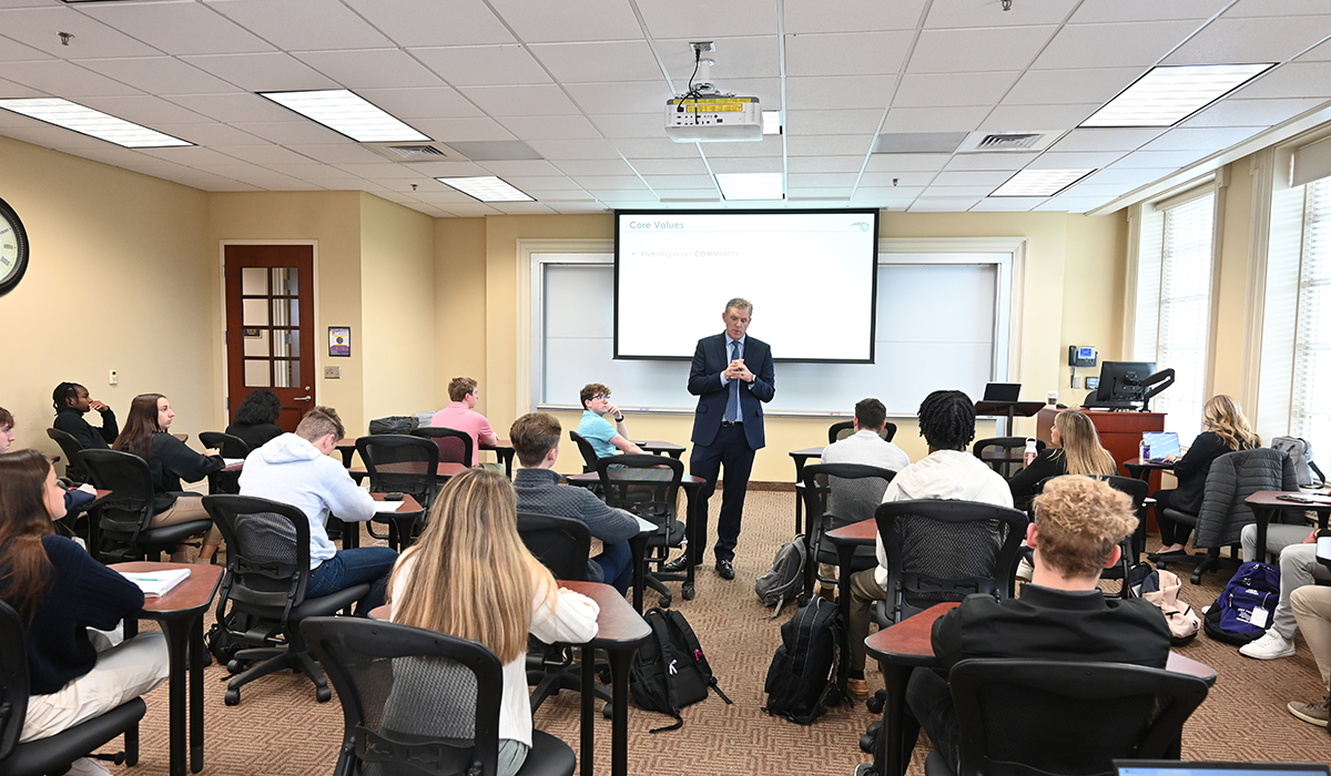 Freeman shared core values of professional teams with sport management students.
