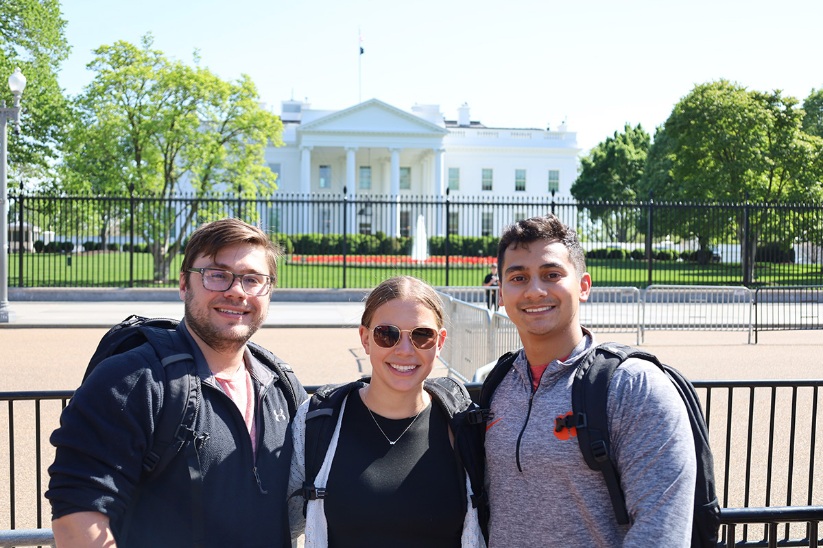 HPU physical therapy doctoral students, from left Andrew Fiorenzi, Claire Mutka and Kieran Tilford met with legislators in Washington D.C., to discuss challenges facing the physical therapy profession and bipartisan legislative solutions.