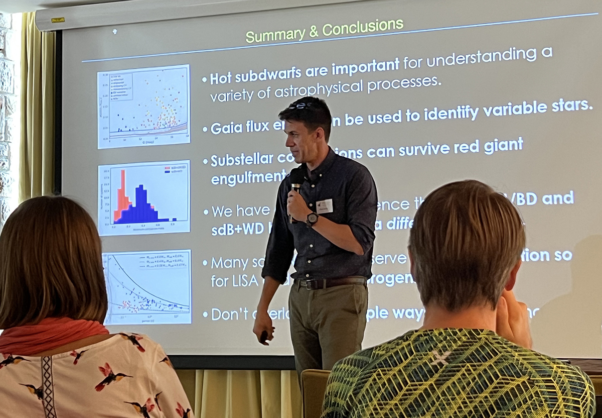 Barlow presents astrophysics research to other astronomers and astrophysicists at the Hvar Stellar Meeting in Croatia.