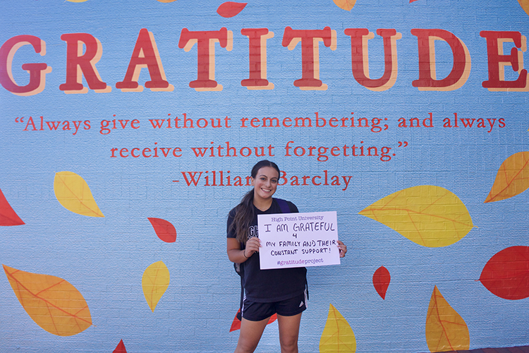 Caroline Cubas, a sophomore dance major from Richlands, North Carolina, said she is thankful her family supports her in dance. 