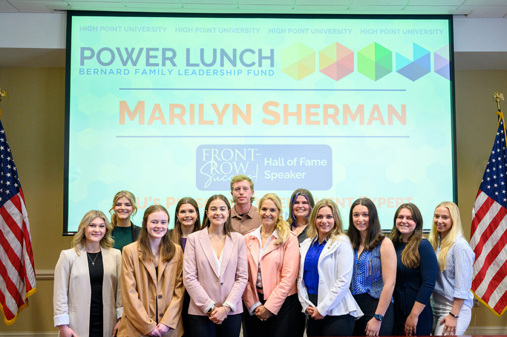 Sherman shared lunch with students during her visit. 