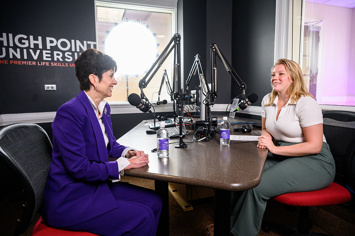 Piccione recorded a podcast with HPU student Emmi Yates. 