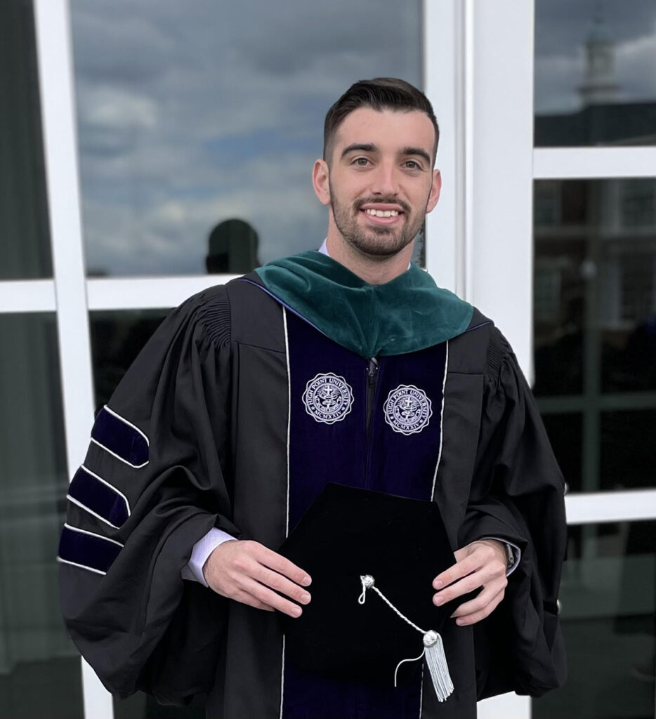 Dr. Robert "Buzz" Walker, physical therapist from High Point University class of 2022, was commissioned by the U.S. Air Force and will report to Joint Base San Antonio in January 2024 to serve as a staff physical therapist.