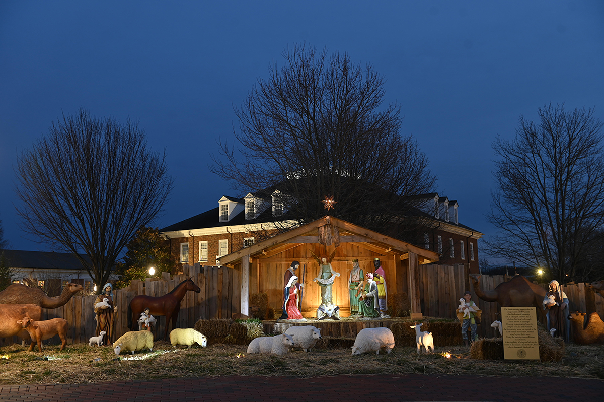 The Nativity scene on HPU's campus