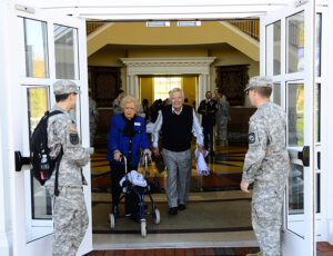 HPU ROTC members bid farewell to the veterans who joined them for the event.