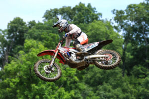 Gahrmann mid-air during one of his races