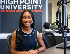 Niyah Williams in the podcast studio