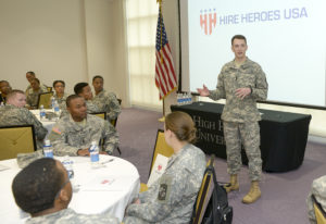 HPU student and ROTC member Kevin Bush speaks at the seminar held at HPU.