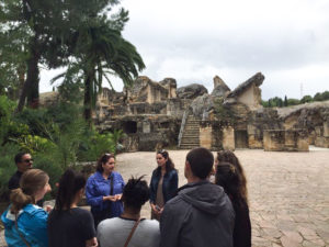 HPU students learn about the Itálica ruins near Seville, the first Roman settlement outside of Italy.