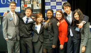 Wynn stands with her civic engagement team in Washington, D.C., before traveling to Japan to present their project at the U.S. Embassy.