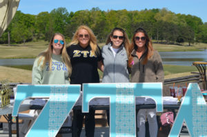 From left to right, Zeta Tau Alpha sorority members Sarah Schaible, Jules Ferraro, Lauren Marie Borst and Kristen Kukla are featured at the tournament held at Holly Ridge Golf Links.