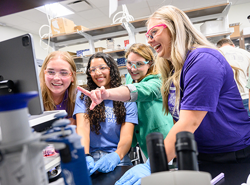 Students in research with Dr. Meghan Blackledge