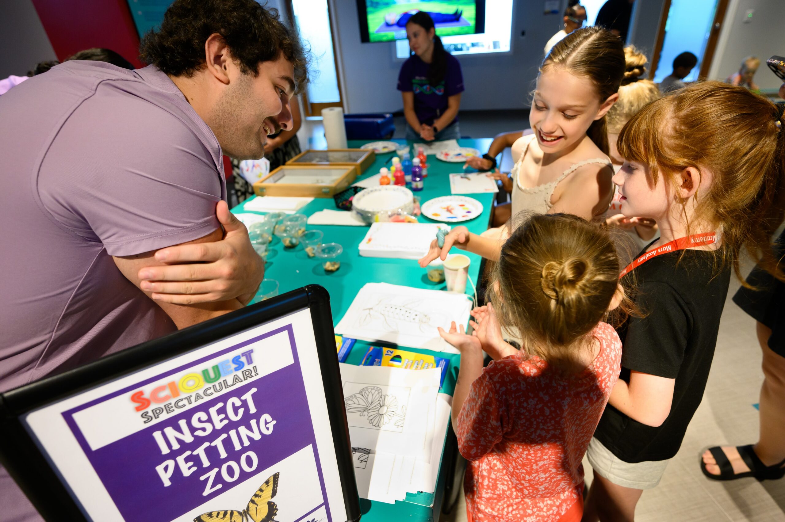 Insect petting zoo at SciQuest 2026