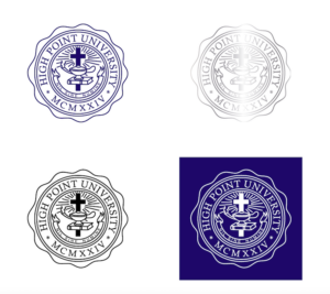 academic seal color variations high point university