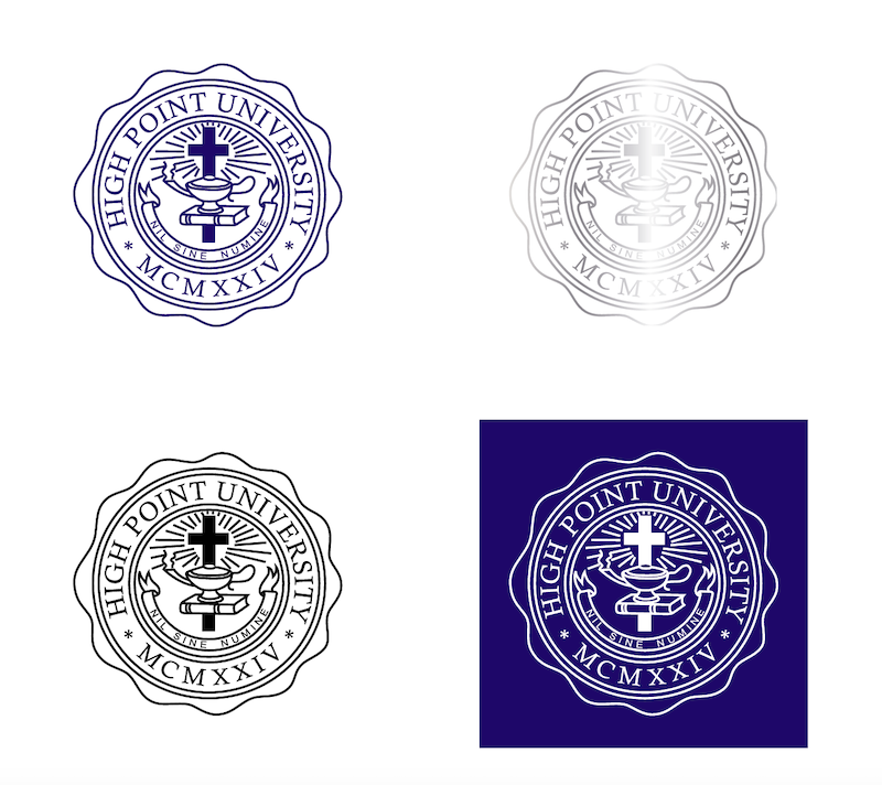 academic seal color variations high point university