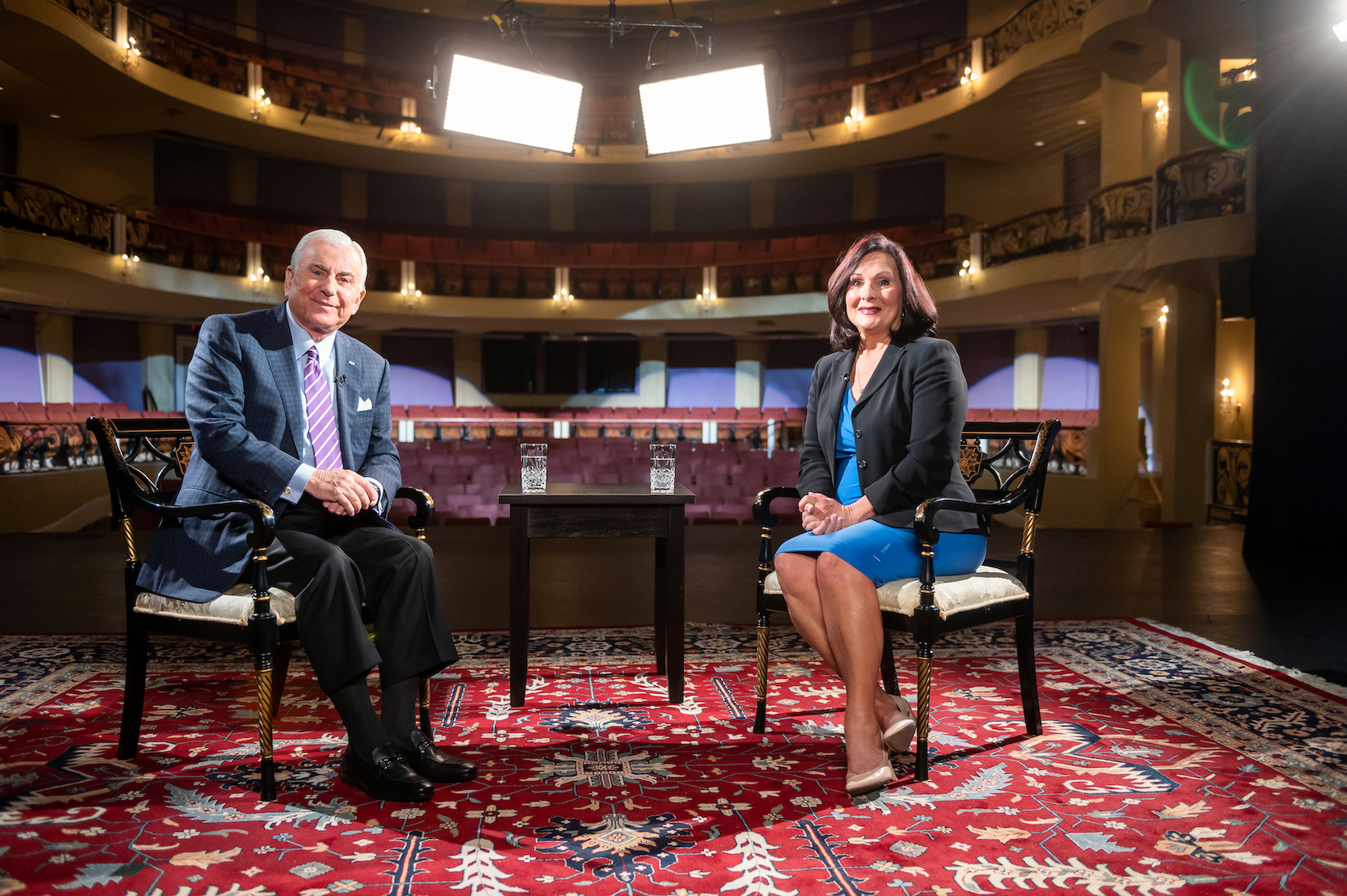 nancy vaughan side by side with nido qubein pbs