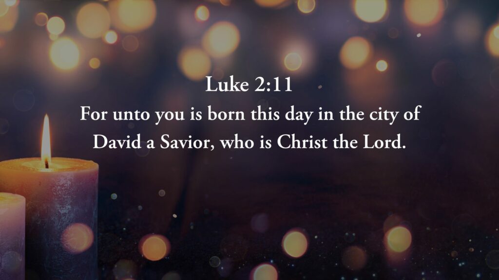 Luke 2:11 For unto you is born this day in the city of David a Savior, who is Christ the Lord.